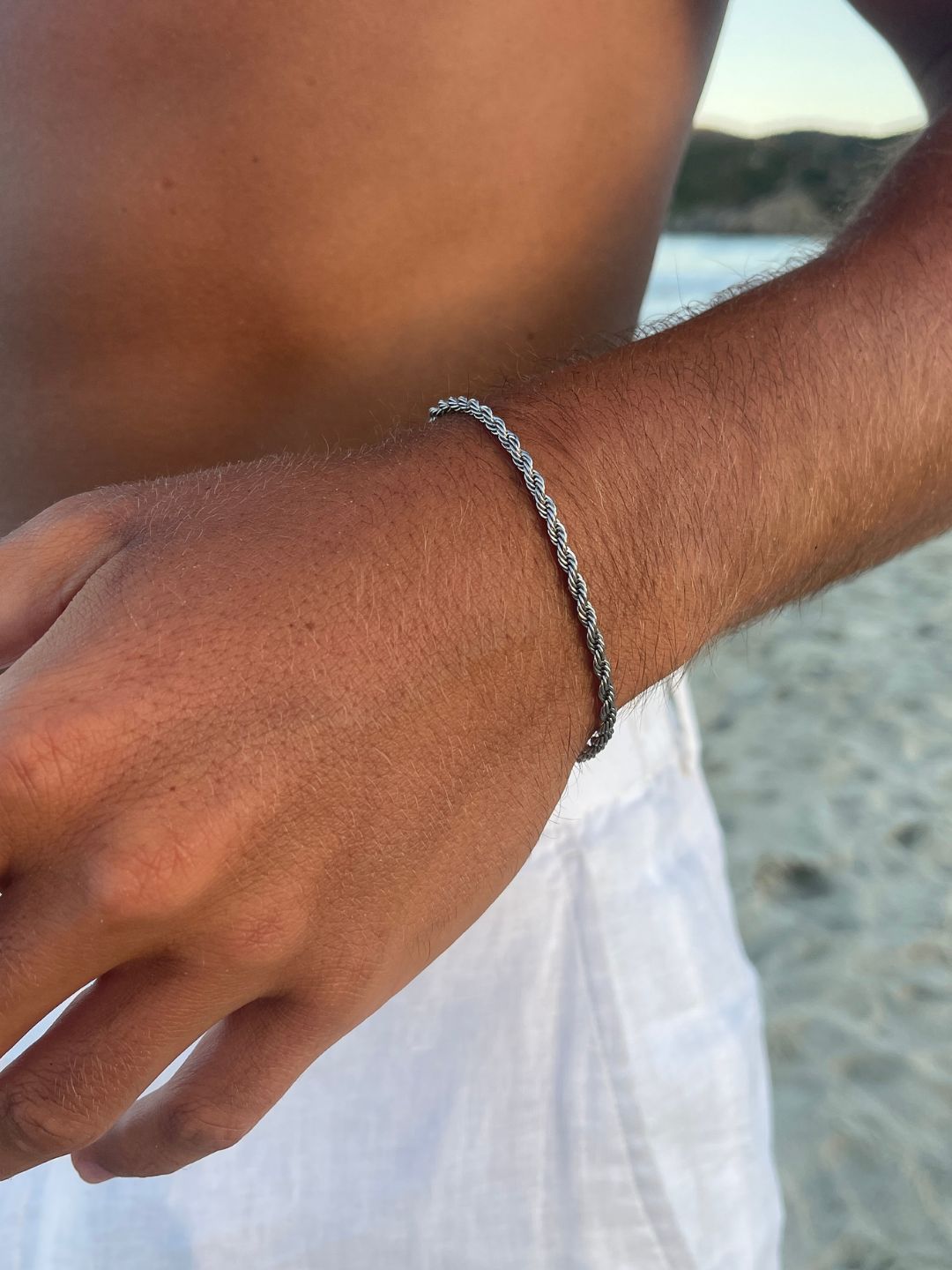 Bracelet corde 3 mm | Argent