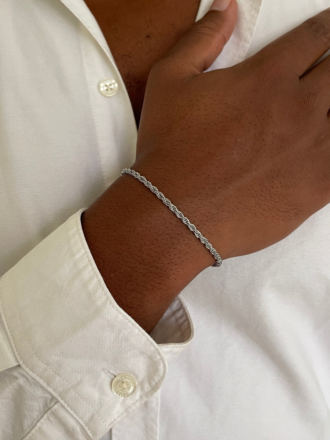 Bracelet corde 3 mm | Argent