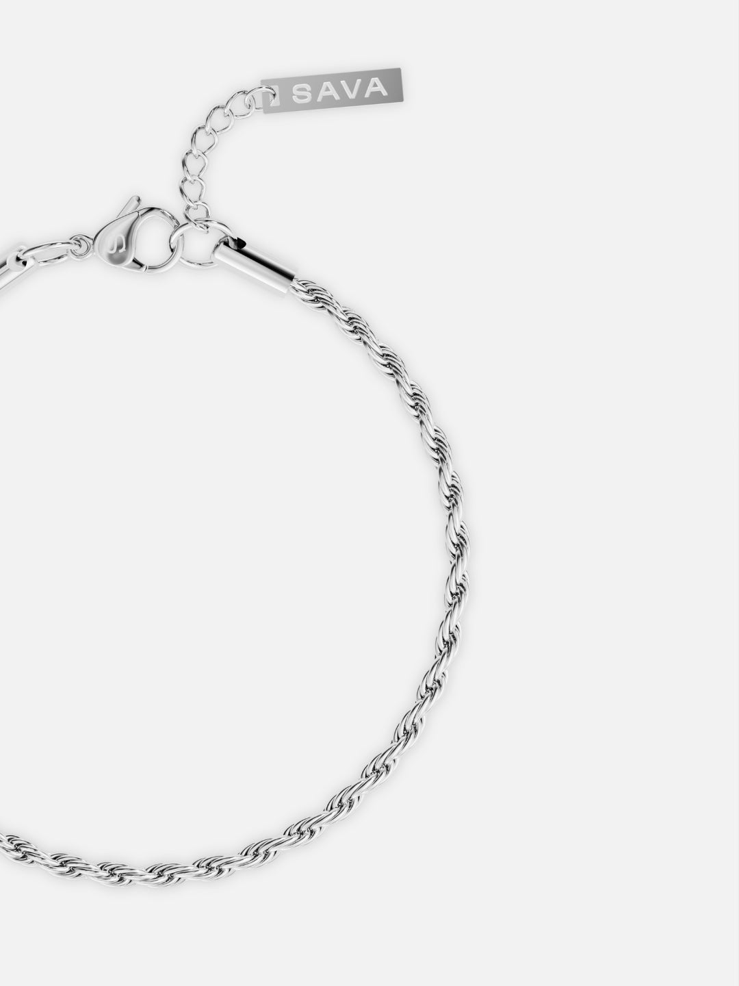 Bracelet corde 3 mm | Argent