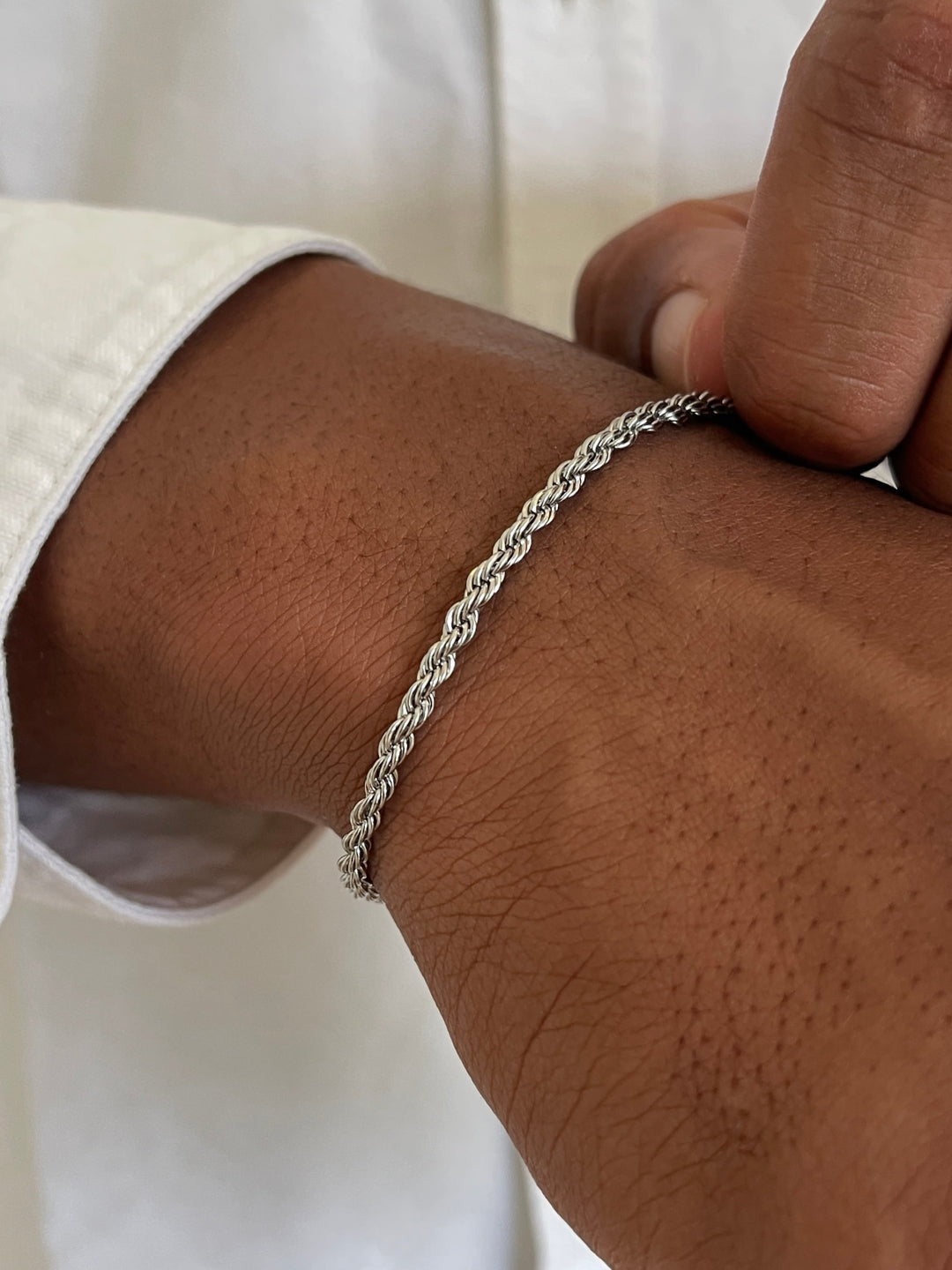 Bracelet corde 3 mm | Argent