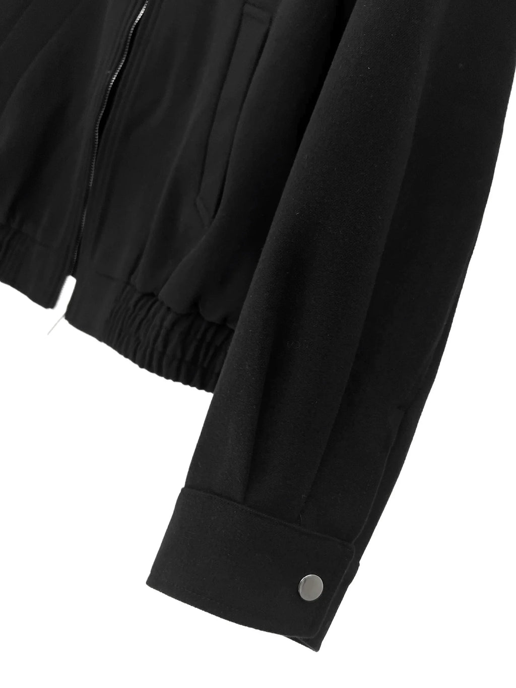 Colorblock Lapel Zip-Up Short Jacket