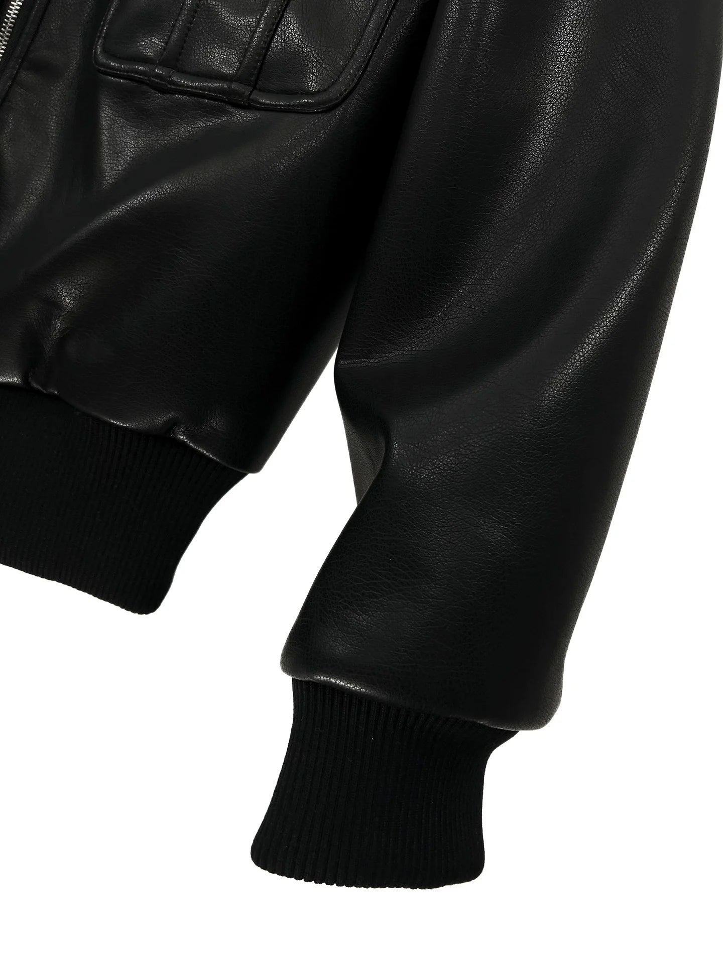 Veste courte de moto en cuir matelassé 