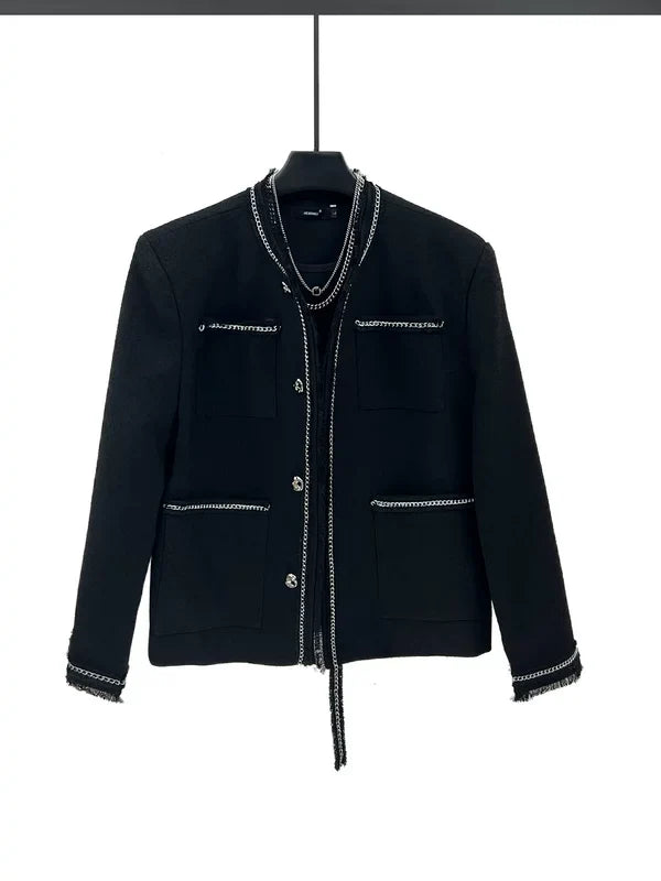 Chain Trim Heavy-Duty Casual Jacket