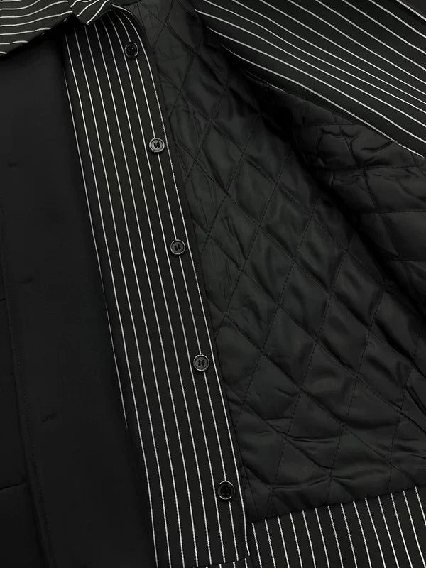 Veste déstructurée à revers rayé superposés 