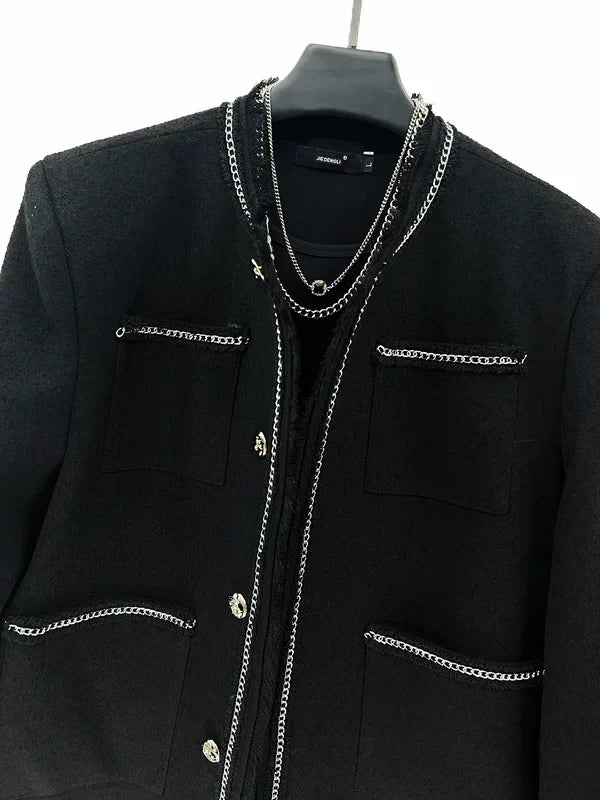 Chain Trim Heavy-Duty Casual Jacket